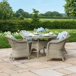 Oxford Heritage 4 Seat Round Rattan Dining Set