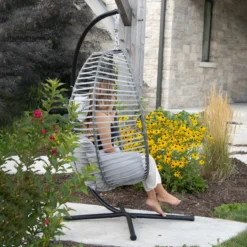 Alternative view of RATTANE Hanging Chair with Stand